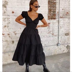 Danielle Bernstein Solid Poplin Midi Dress